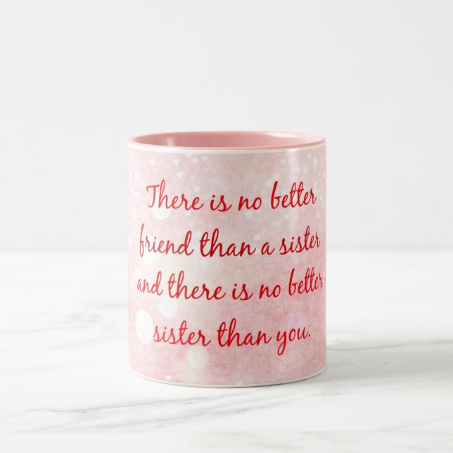 Sister Quote Zweifarbige Tasse (Mittel)