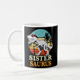 Sister Saurus Dinosaur Matching Family T Rex Vinta Kaffeetasse