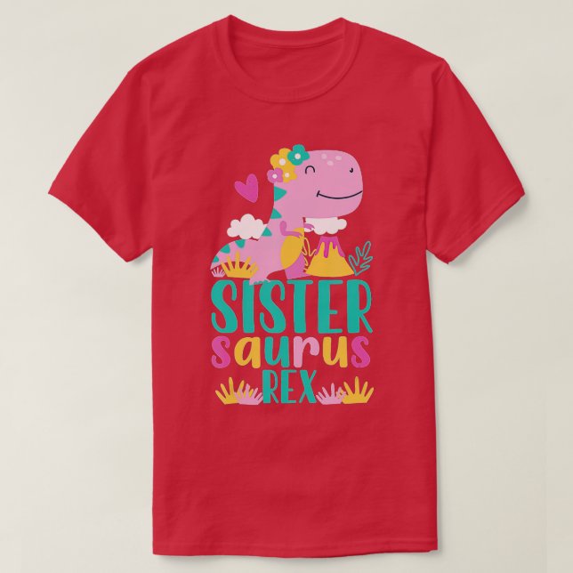 Sister Saurus Rex Dinosaur Dino Design für Kinder T-Shirt (Design vorne)