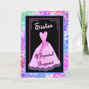 SISTER - Sei mein Junior Bridesmaid PINK Kleid Einladung