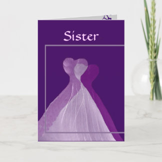 SISTER Sei meine Bridesmaid mit Lila Kleider Einladung