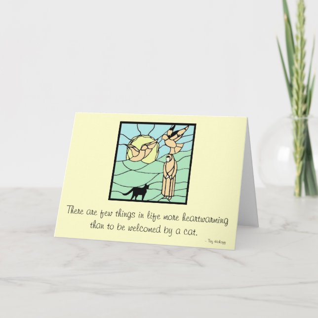 Sister Seraphim mit Katzen und Vögeln Dankeskarte (Vorderseite)