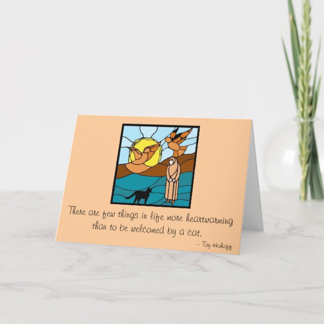 Sister Seraphim mit Katzen und Vögeln Dankeskarte (Vorderseite)