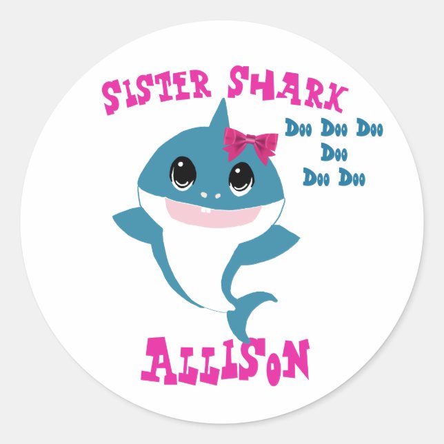 Sister Shark Stickers (Vorderseite)