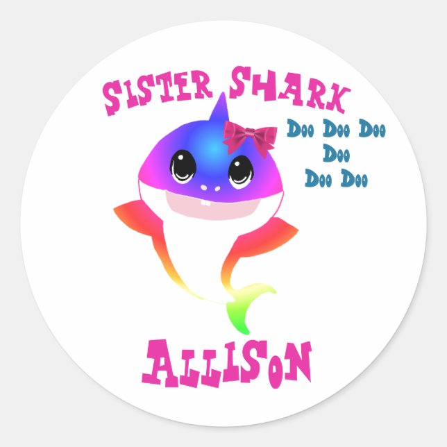 Sister Shark Stickers (Vorderseite)
