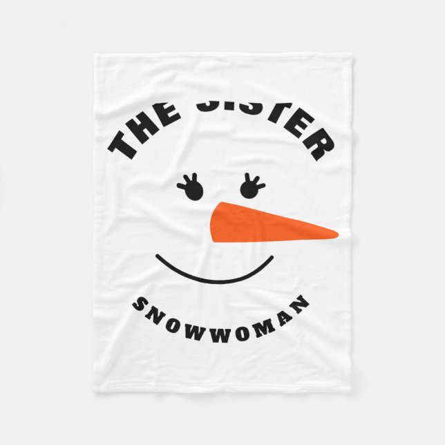 Sister Snowman Face Squad Matching Family Costume  Fleecedecke (Vorderseite)