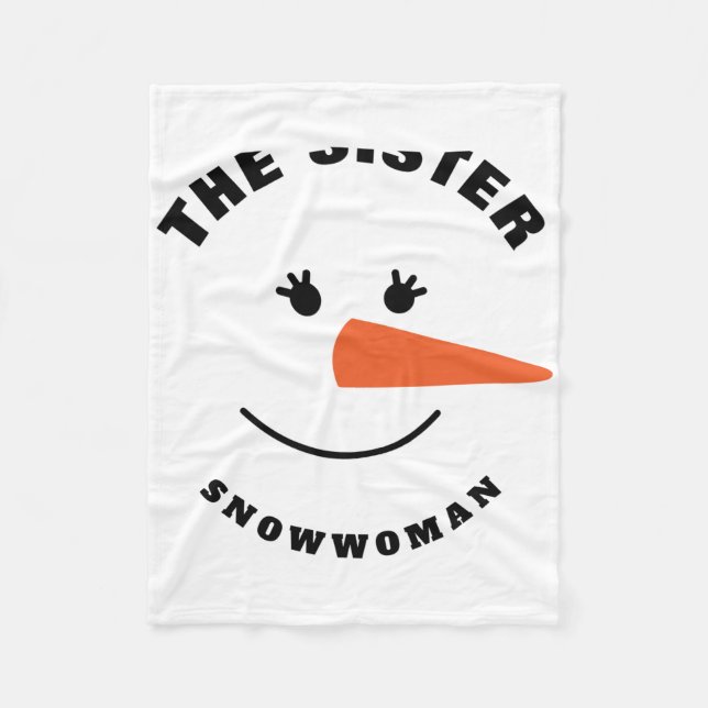 Sister Snowman Face Squad Matching Family Costume  Fleecedecke (Vorderseite)