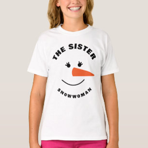 Sister Snowman Face Squad Matching Family Costume T-Shirt