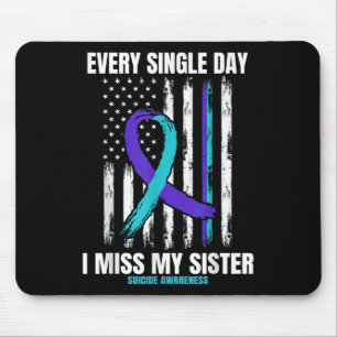 Sister Suicide Awareness Prevention American Flag Mousepad