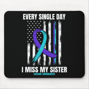 Sister Suicide Awareness Prevention American Flag Mousepad