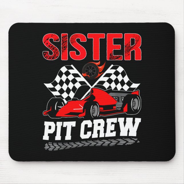 Sister T Crew Racing Family Race Car Birthday Boy  Mousepad (Vorne)