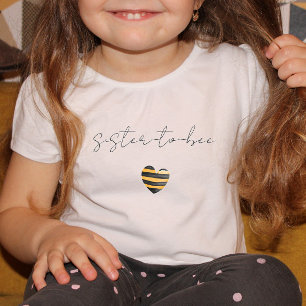 Sister-to-Bee-Gelb-Schwarz-Herz-T - Shirt