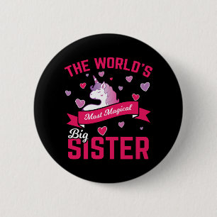 Sister Unicorn Geschenk Big Sister Magical Unicorn Button