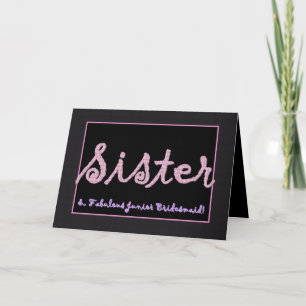 SISTER Vielen Dank Junior Bridesmaid - Karierte Sc Dankeskarte