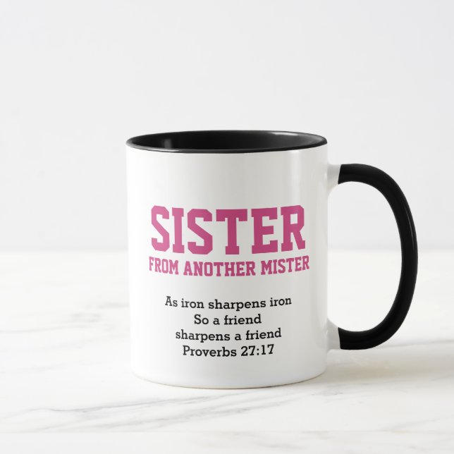 SISTER VON EINER ANDEREN MISTER Christliche BESTE  Tasse (Rechts)