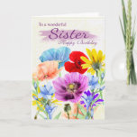 Sister Watercolor Wilde Blume Geburtstagskarte Karte<br><div class="desc">Hübsche Aquarellgarten Blume Stiefmütterchen in verschiedenen Farben,  alle Blume wurden ursprünglich von mir selbst bemalt. Eine süße Karte,  die perfekt für jede Dame ist.</div>