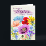 Sister Watercolor Wilde Blume Geburtstagskarte Karte<br><div class="desc">Hübsche Aquarellgarten Blume Stiefmütterchen in verschiedenen Farben,  alle Blume wurden ursprünglich von mir selbst bemalt. Eine süße Karte,  die perfekt für jede Dame ist.</div>