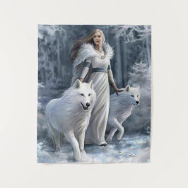 Sister Wolves Wandteppich