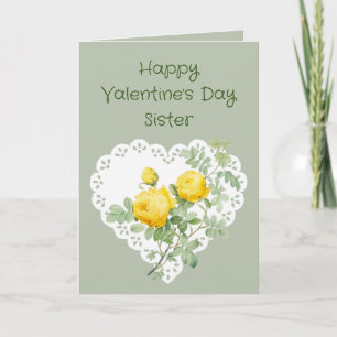 Sister Yellow Rose Garden Blume Valentine Gedicht Feiertagskarte
