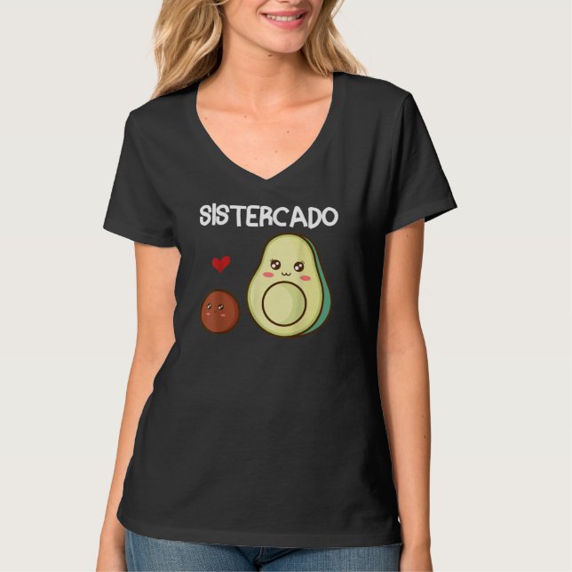 Sistercado Sister Avocado Pregnancy Ankündigung T-Shirt (Vorderseite)