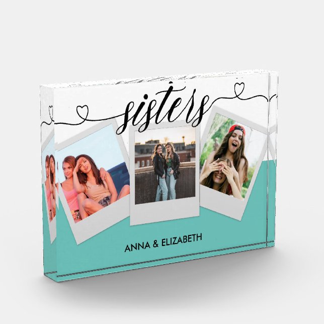 Sisterhood Best Sister Liebe Heft Script Modern Fotoblock (Links)