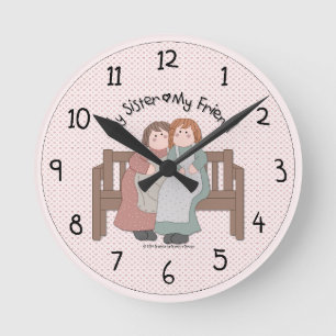 Sisterly Love Country Wall Clock Runde Wanduhr
