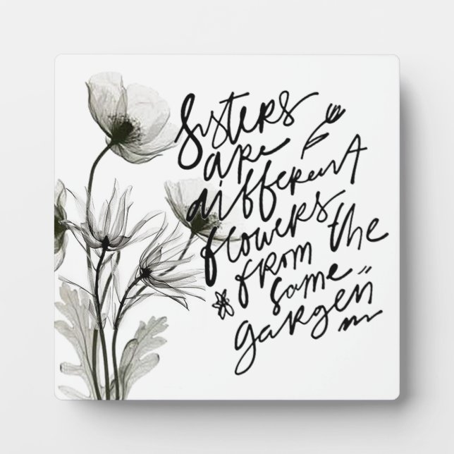 "Sisters" 5.25" x 5.25" Plaque mit Easel Fotoplatte (Vorderseite)