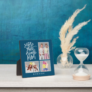 Sisters Best Friends Forever 3 Photo Turquoise Fotoplatte