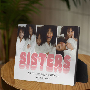 Sisters Best Friends Foto Collage Plaque Fotoplatte
