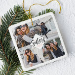 Sisters BESTE FREUNDIN | Best Friends Forever Foto Keramikornament<br><div class="desc">Ein besonderes und unvergessliches Geschenk für Schwestern und Fotos. Das Design verfügt über ein Vierergitter-Collage-Layout, mit dem vier eigene Fotos angezeigt werden können. "Sisters" ist in einem stilvollen weißen Pinsel-Skript moderne Kalligraphie mit "BESTE FREUNDIN" in einem modernen typografischen Design. Schicken Sie sich und Ihren Schwestern ein unvergessliches und besonderes Geschenk,...</div>