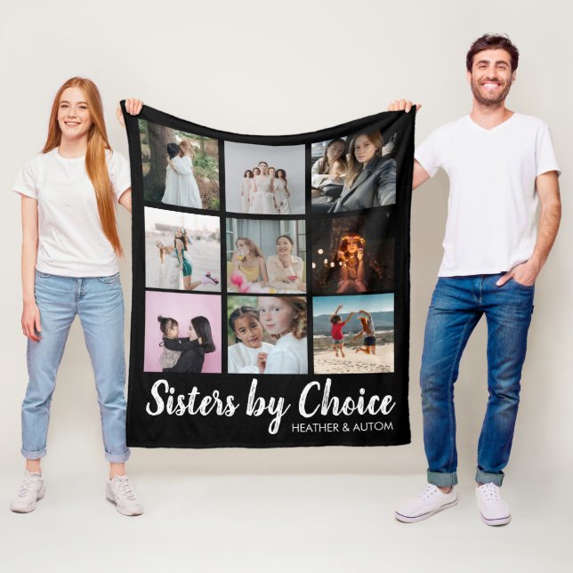 Sisters by Choice FotoCollage Bester Freund Custom Fleecedecke (Beispiel)