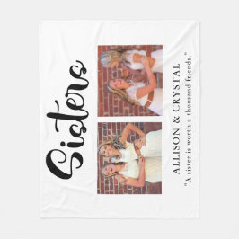  Sisters Calligraphy 2 Foto Collage Quote Geschenk Fleecedecke