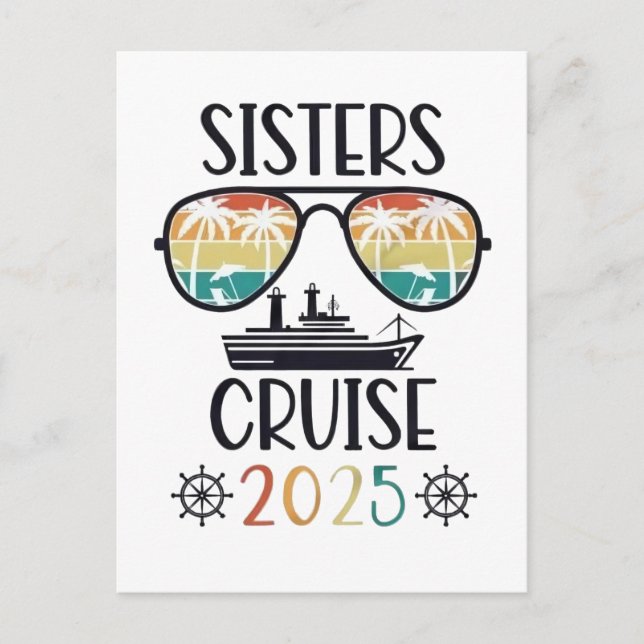 Sisters Cruise 2025 Family Matching Trip Postkarte (Vorderseite)