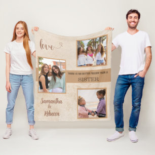Sisters Foto Best Friends Trendy Tan Fleecedecke