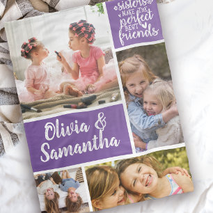 Sisters Foto Collage Die besten Freunde Trendy Fleecedecke