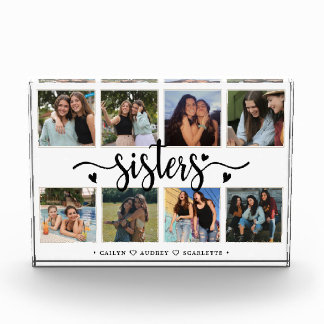 Sisters Foto Collage mit 8 Fotos und benutzerdefin