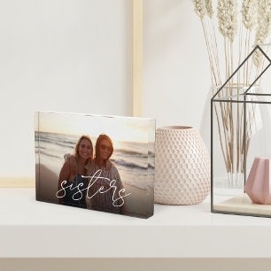 Sisters Handgeschriebene Skriptüberlagerung Fotoblock
