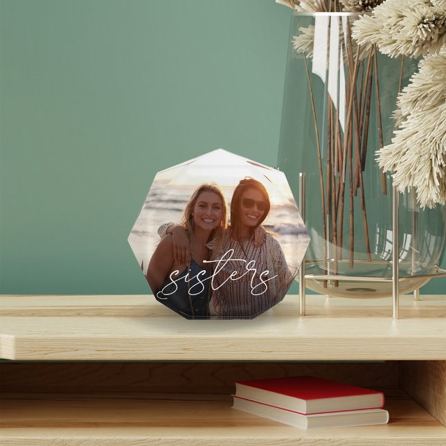 Sisters Handgeschriebene Skriptüberlagerung Fotoblock (Von Creator hochgeladen)