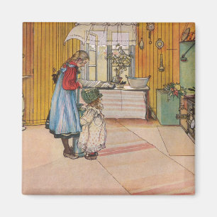 Sisters - Koket av Carl Larsson Magnet