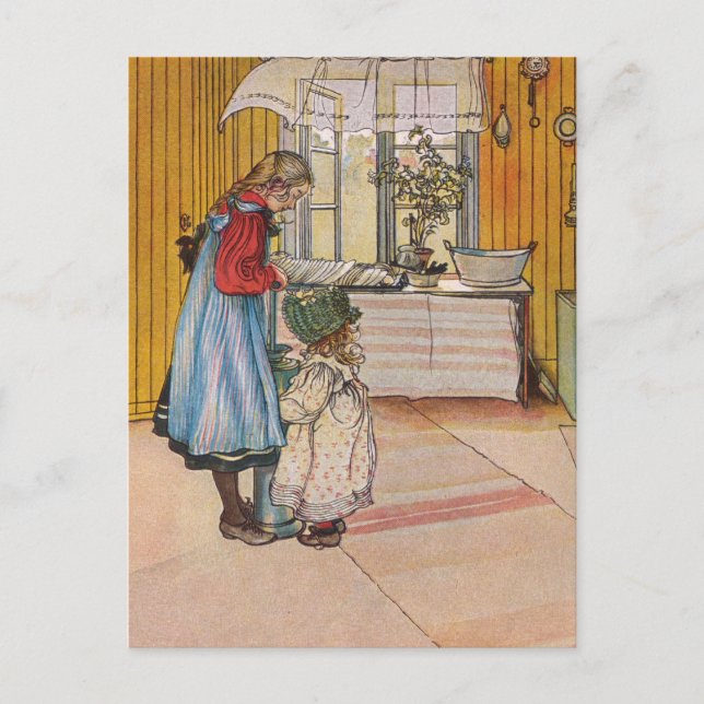 Sisters - Koket av Carl Larsson Postkarte (Vorderseite)