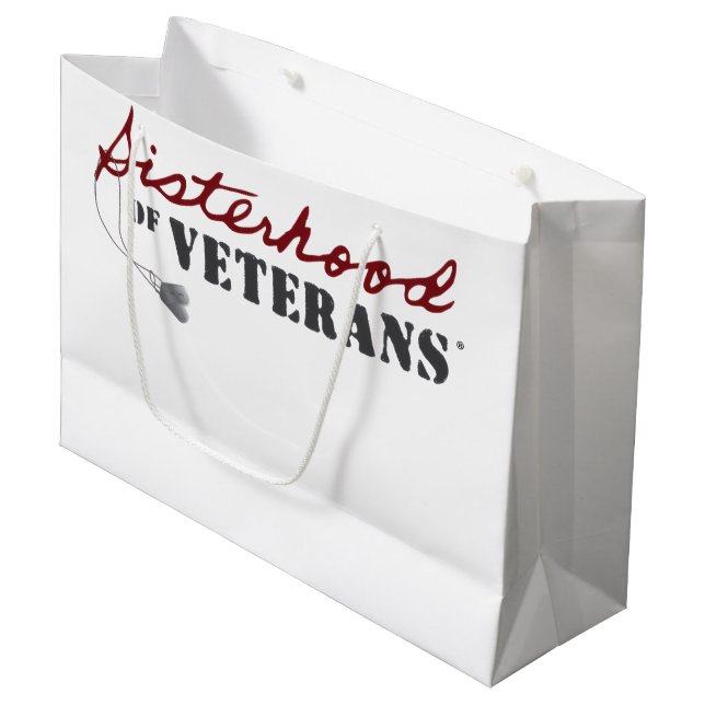 Sisters of Veterans Military Pride Design Große Geschenktüte (Vorderseite Schrägansicht)