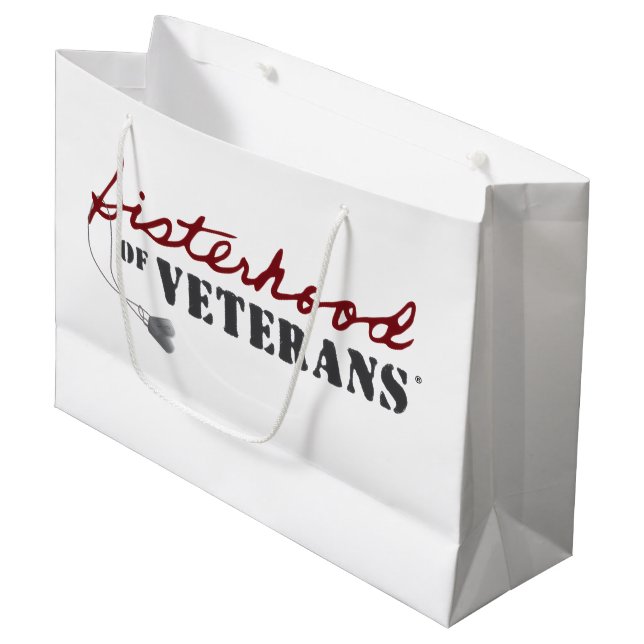 Sisters of Veterans Military Pride Design Große Geschenktüte (Vorderseite Schrägansicht)