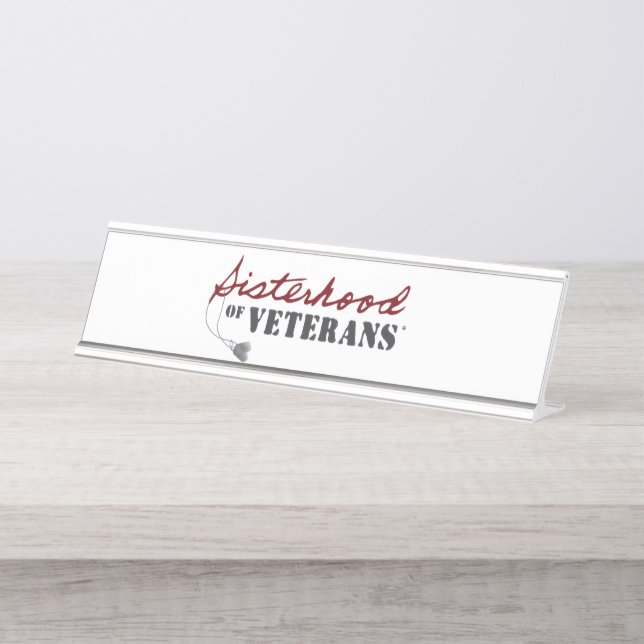 Sisters of Veterans Military Pride Design Schreibtischnamensplakette (Vorderseite )