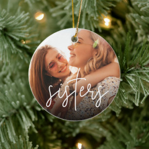 Sisters Overlay-Foto Keramik Ornament