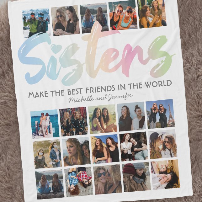 Sisters Pastel Rainbow Foto Fleecedecke (Von Creator hochgeladen)