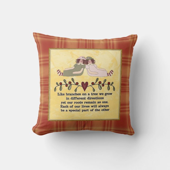 Sisters Poem Pillow Kissen (Vorderseite)