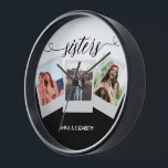 Sisters Script Family Foto Grid Collage Liebe Uhr<br><div class="desc">Sisters Script Family Foto Grid Collage Liebe</div>