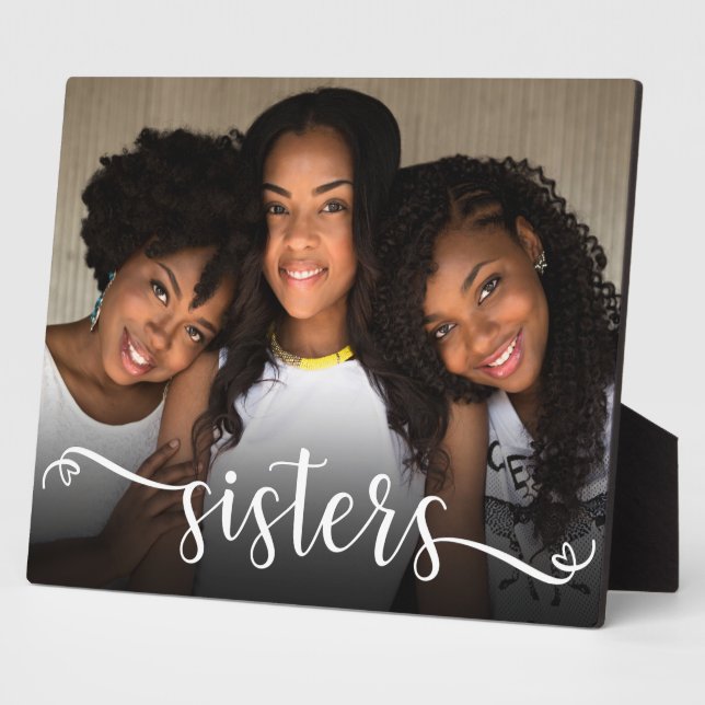 Sisters Script Foto Plaque Fotoplatte (Seite)