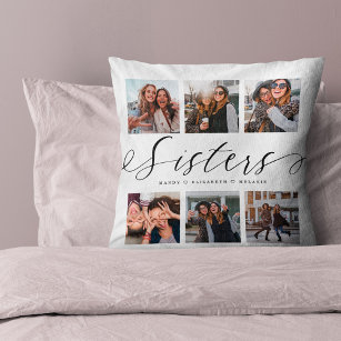 Sisters Script | Geschenk für Schwestern FotoColla Kissen