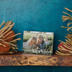 Sisters Script Modernes Foto Fotoplatte